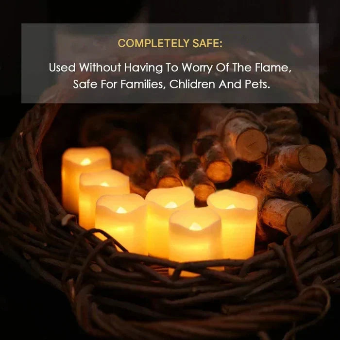 GlowFlicker Set of 24 LED Flameless Candles - Realistic Flickering Light, Safe & Long-Lasting, Perfect for Home Decor & Events