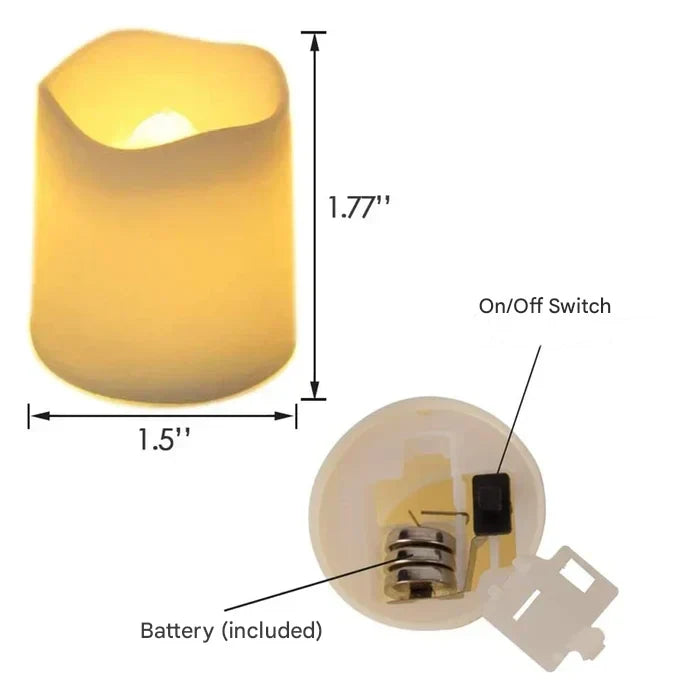 GlowFlicker Set of 24 LED Flameless Candles - Realistic Flickering Light, Safe & Long-Lasting, Perfect for Home Decor & Events