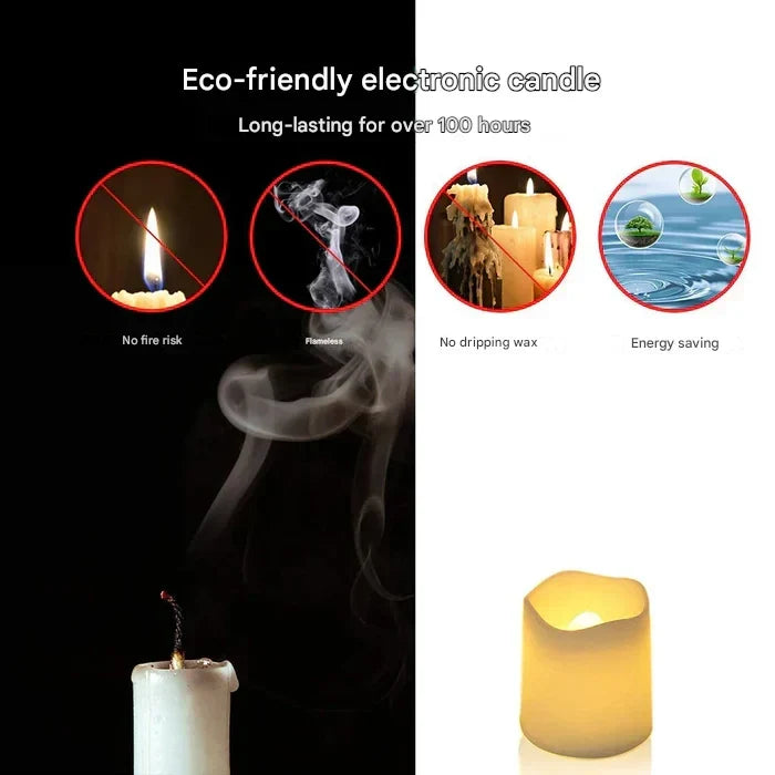 GlowFlicker Set of 24 LED Flameless Candles - Realistic Flickering Light, Safe & Long-Lasting, Perfect for Home Decor & Events