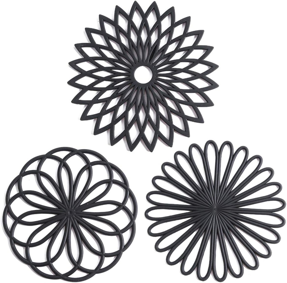 Set of 3 Heat-Resistant Silicone Coasters - Durable Heat Pads for Drinks & Surfaces
