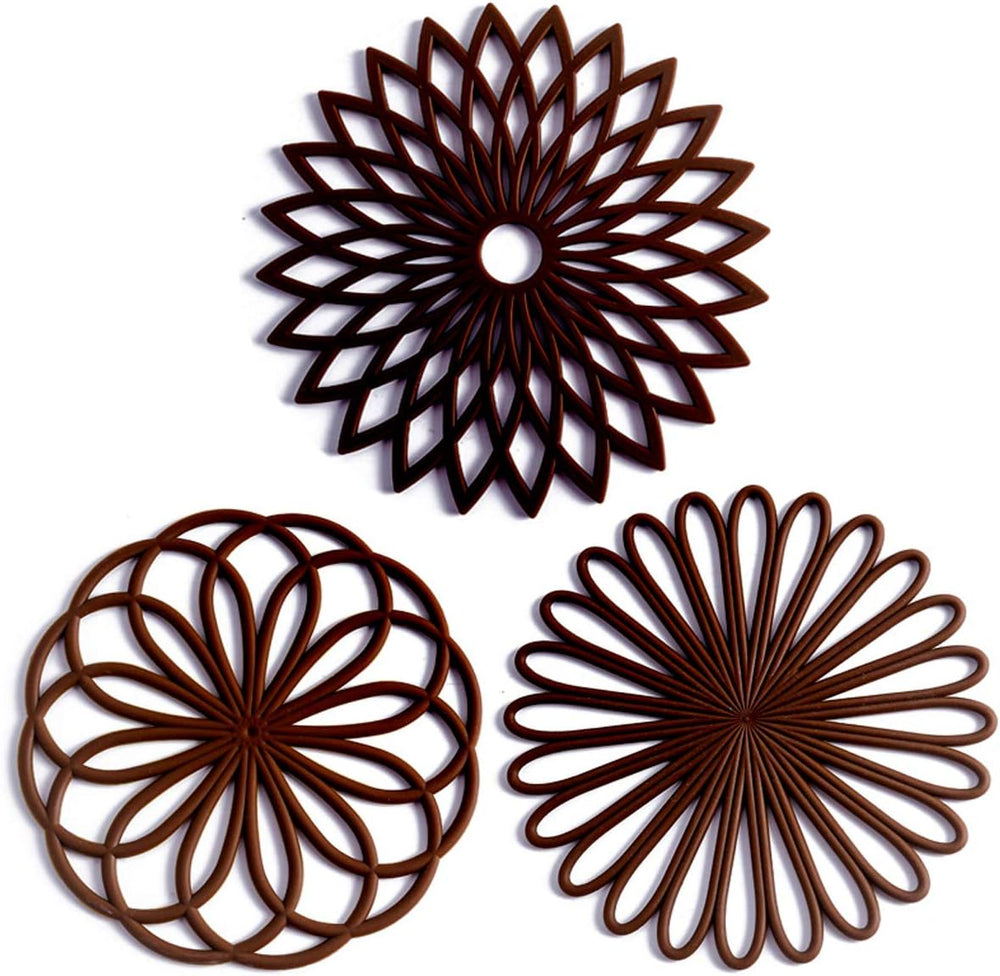 Set of 3 Heat-Resistant Silicone Coasters - Durable Heat Pads for Drinks & Surfaces