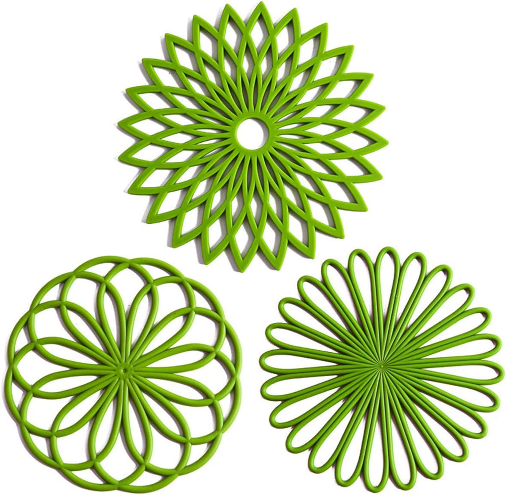 Set of 3 Heat-Resistant Silicone Coasters - Durable Heat Pads for Drinks & Surfaces