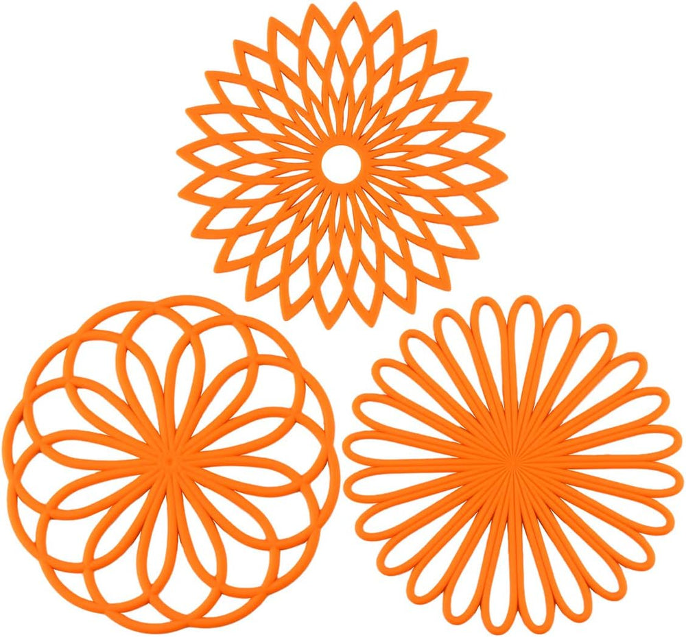 Set of 3 Heat-Resistant Silicone Coasters - Durable Heat Pads for Drinks & Surfaces