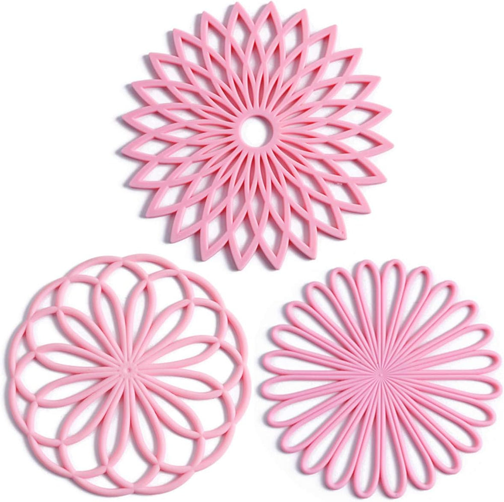 Set of 3 Heat-Resistant Silicone Coasters - Durable Heat Pads for Drinks & Surfaces