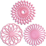 Set of 3 Heat-Resistant Silicone Coasters - Durable Heat Pads for Drinks & Surfaces