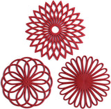 Set of 3 Heat-Resistant Silicone Coasters - Durable Heat Pads for Drinks & Surfaces