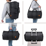 Convertible PU Leather Duffel Bag - Stylish Carry-On Weekender & Travel Suit Case