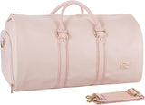 Convertible PU Leather Duffel Bag - Stylish Carry-On Weekender & Travel Suit Case