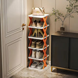 Foldable Shoe Rack – Plastic, 3–7 Tiers, Holds Up to 14 Pairs