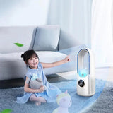 Bladeless Tower Fan – Humidifying Mist, Touch Display & 24-Hour Timer