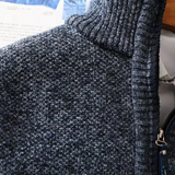Shizley - Men's Sweater with High Neck and Zip Closure