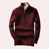 Shizley - Men's Sweater with High Neck and Zip Closure