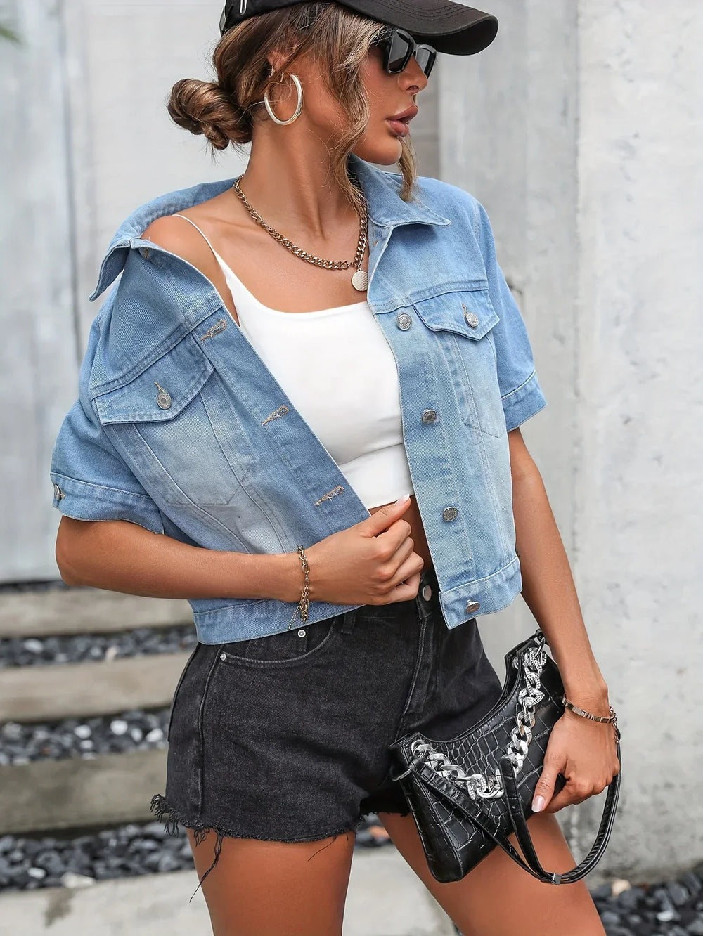 Short Sleeve Denim Jacket | Luna | Fashionable and Comfortable