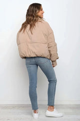Women's high neck puffer jacket, view 1