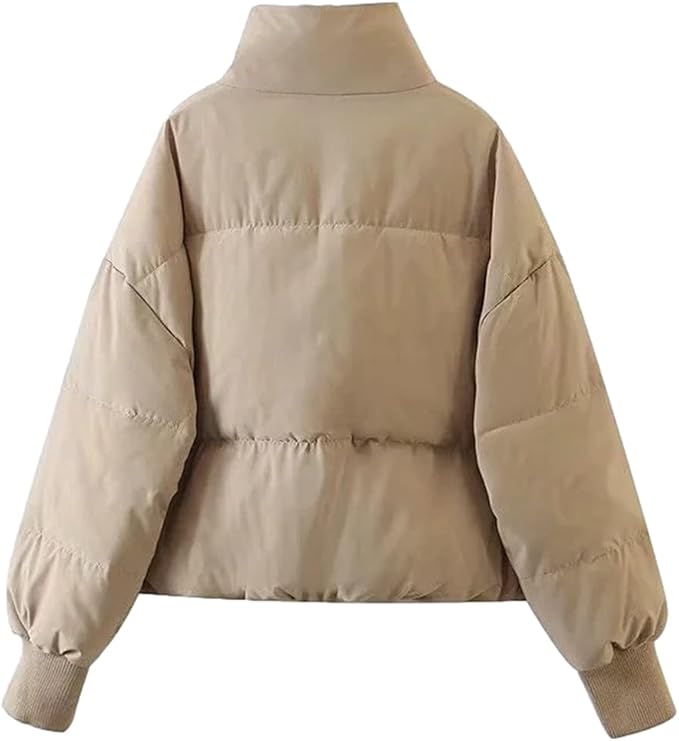 Women's high neck puffer jacket, view 5