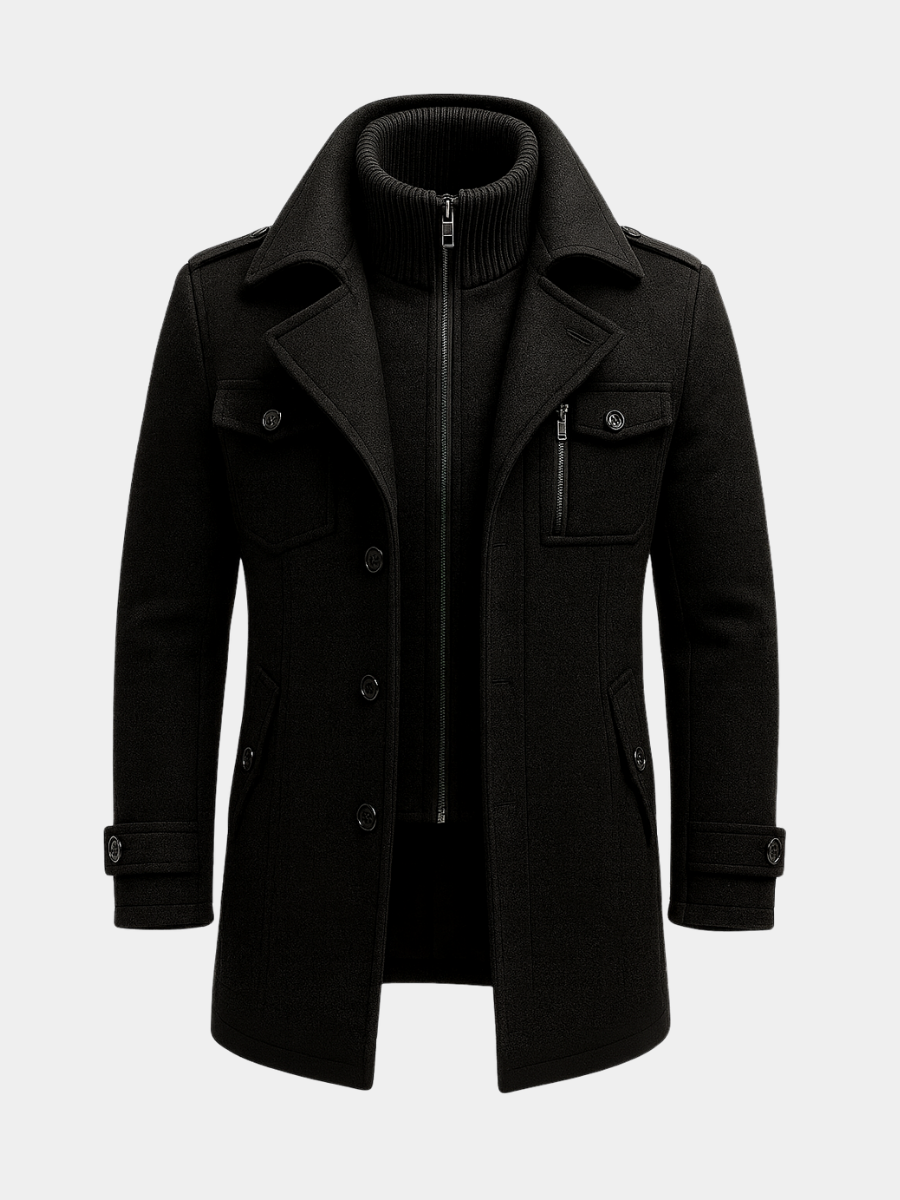 Men's longline coat, view 1
