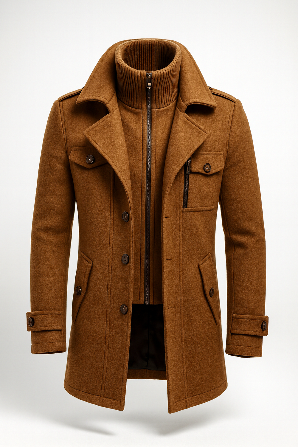Men's longline coat, view 3