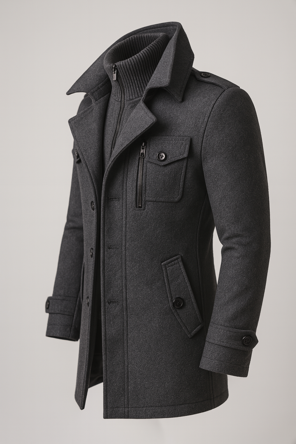 Men's longline coat, view 5