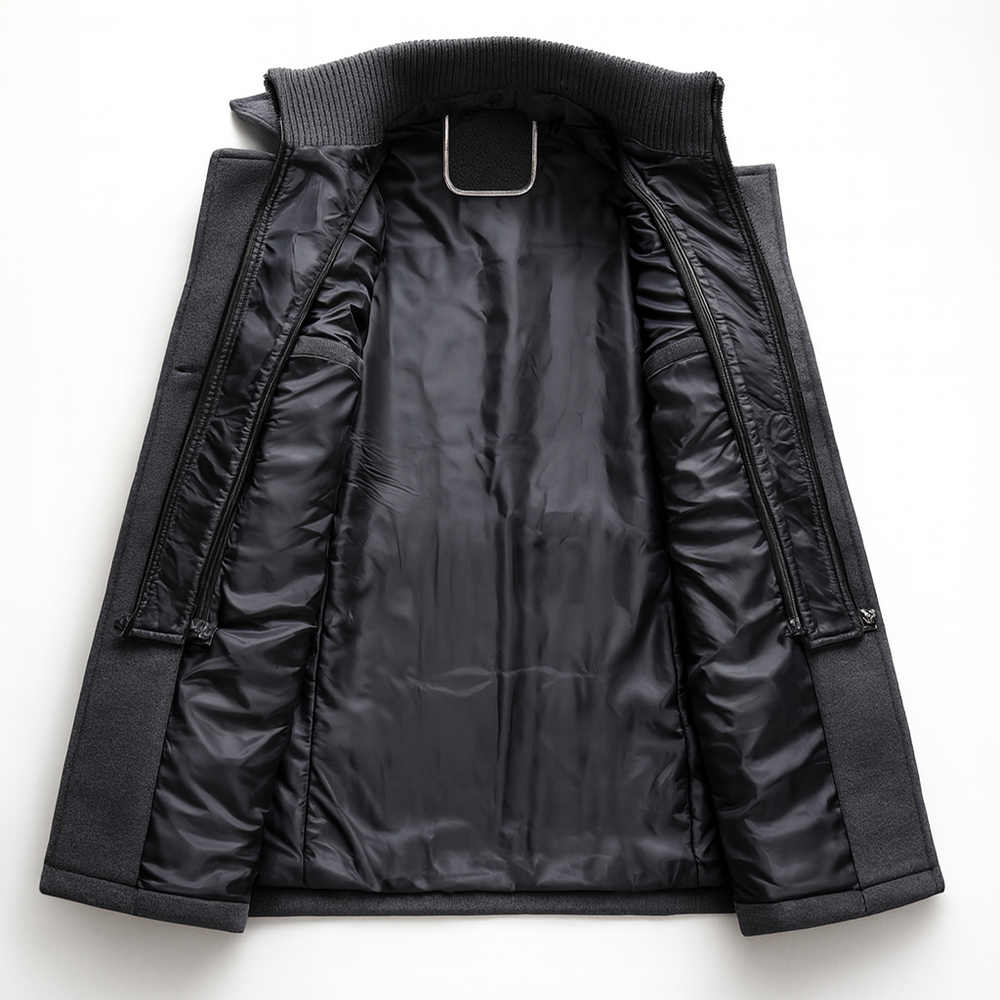Men's longline coat, view 6