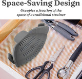 Heat-Resistant Silicone Clip-On Strainer - Perfect Colander for Pasta, Vegetables, and More