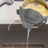 Heat-Resistant Silicone Clip-On Strainer - Perfect Colander for Pasta, Vegetables, and More