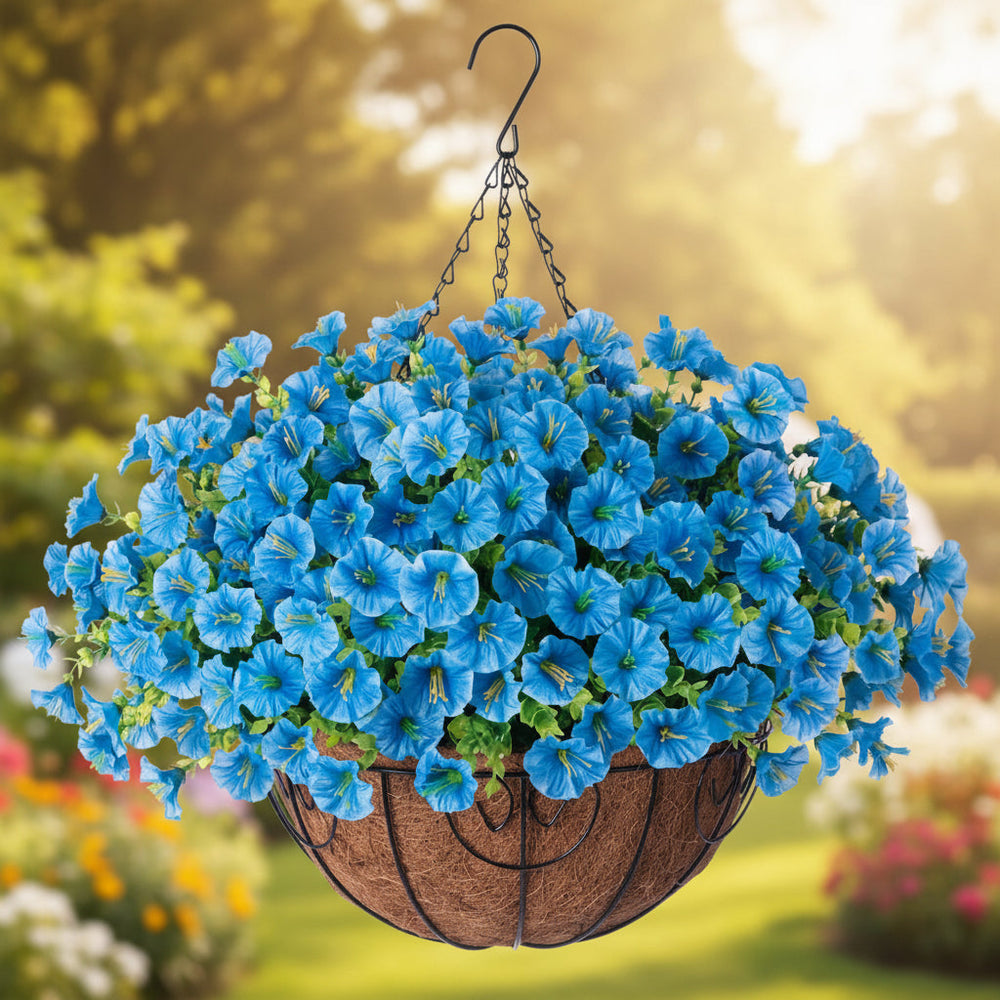 Silk Flowers Hanging Basket – Artificial, Indoor Outdoor & Low-Maintenance Decor