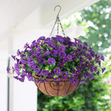 Silk Flowers Hanging Basket – Artificial, Indoor Outdoor & Low-Maintenance Decor