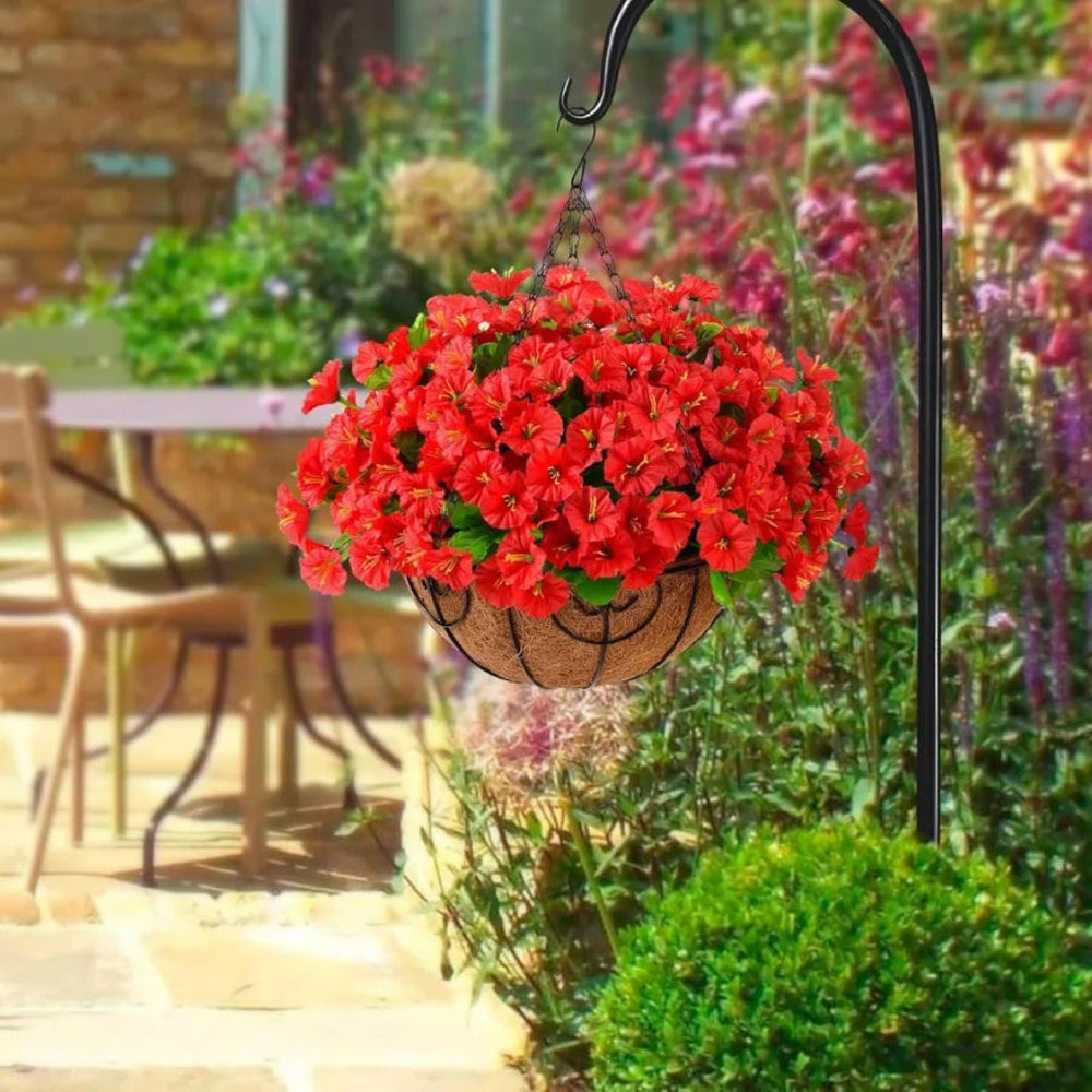 Silk Flowers Hanging Basket – Artificial, Indoor Outdoor & Low-Maintenance Decor