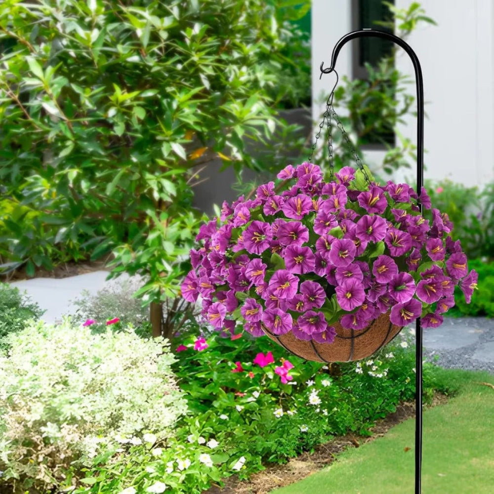 Silk Flowers Hanging Basket – Artificial, Indoor Outdoor & Low-Maintenance Decor