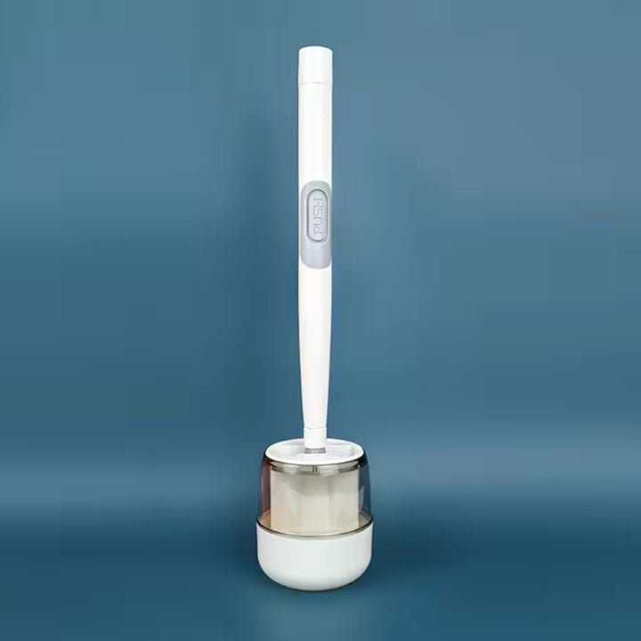Spray Toilet Brush – No-Drill Wall Mount, Refillable Dispenser & Ventilated Holder