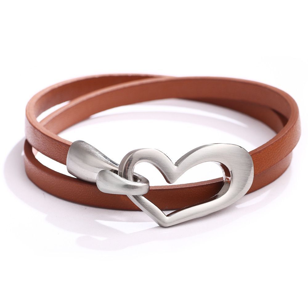 Elegant Simple Heart Leather Bracelet for Women | Stylish Jewelry Accessory