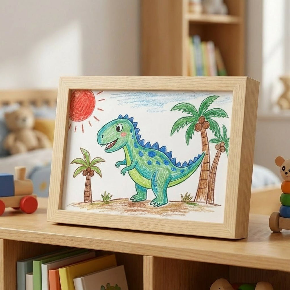 SKETCHBOX Wooden Look Display Frame with Built-In Storage – Stylish and Functional Home Decor
