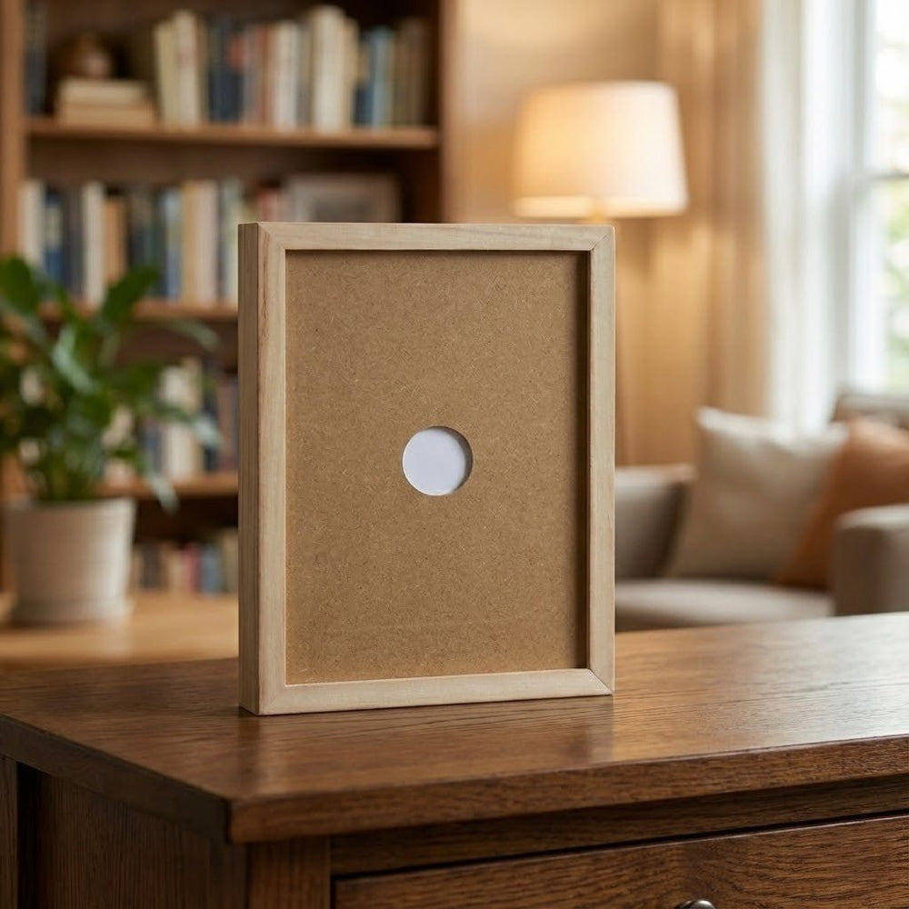SKETCHBOX Wooden Look Display Frame with Built-In Storage – Stylish and Functional Home Decor