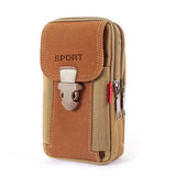 Men's Canvas Belt Bag – Water-Resistant, Phone Pocket & 18×10×5 cm