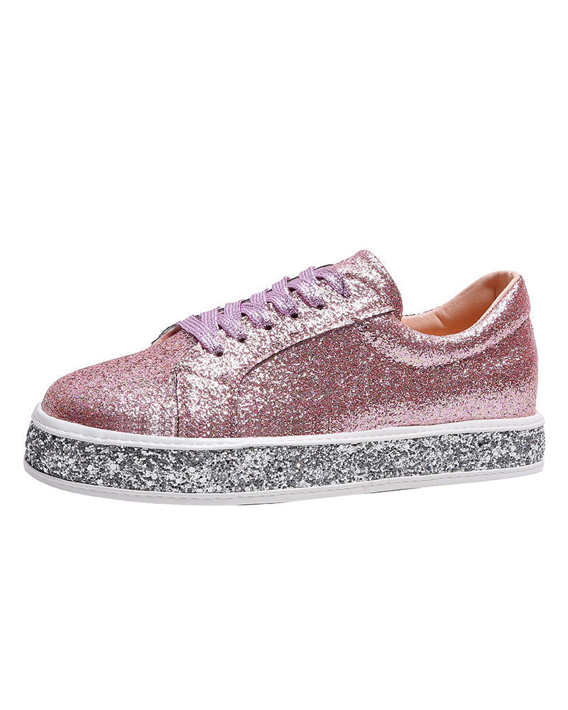 Sienna – Women's Platform Glitter Sneakers