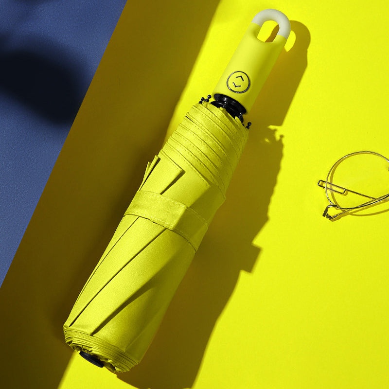 Compact Travel Umbrella – 360° Rotating Handle, Windproof 8-Rib Steel Frame & Automatic Open