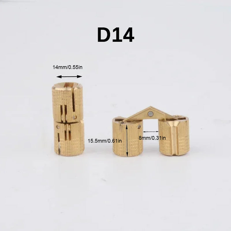Concealed Brass Hinges – Invisible 180° Design, Set of 4 & Rust-Resistant