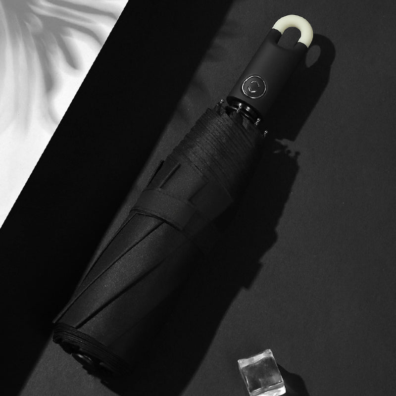 Compact Travel Umbrella – 360° Rotating Handle, Windproof 8-Rib Steel Frame & Automatic Open