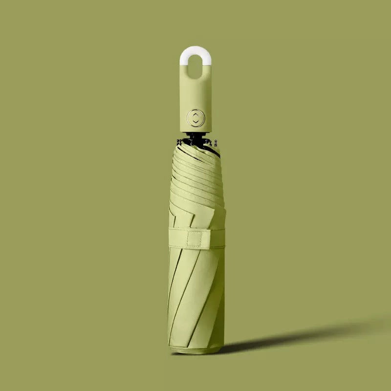 Compact Travel Umbrella – 360° Rotating Handle, Windproof 8-Rib Steel Frame & Automatic Open