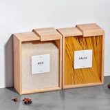 Premium Sliding Bamboo Wood Pasta & Grain Storage Container - Eco-Friendly Kitchen Organizer