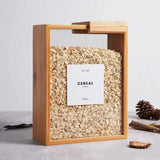 Premium Sliding Bamboo Wood Pasta & Grain Storage Container - Eco-Friendly Kitchen Organizer