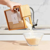 Premium Sliding Bamboo Wood Pasta & Grain Storage Container - Eco-Friendly Kitchen Organizer