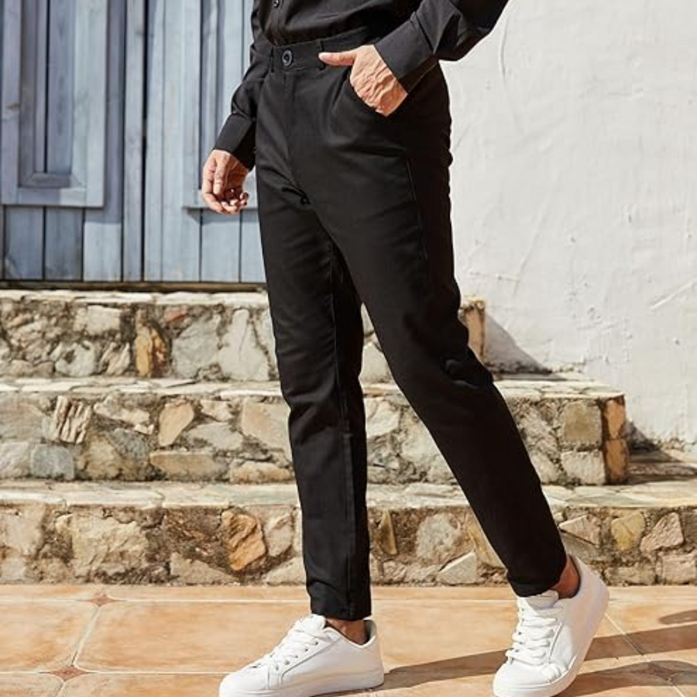 Boaz Slim Fit Stretch Men's Trousers - Comfortable & Stylish Casual Pants for Everyday Wear