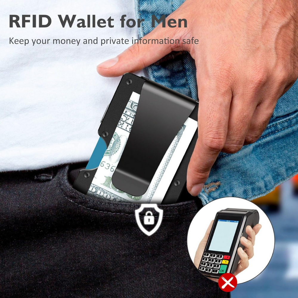 CarbonVault Slim RFID-Blocking Carbon Fiber Wallet with Money Clip - Ultra-Lightweight & Secure