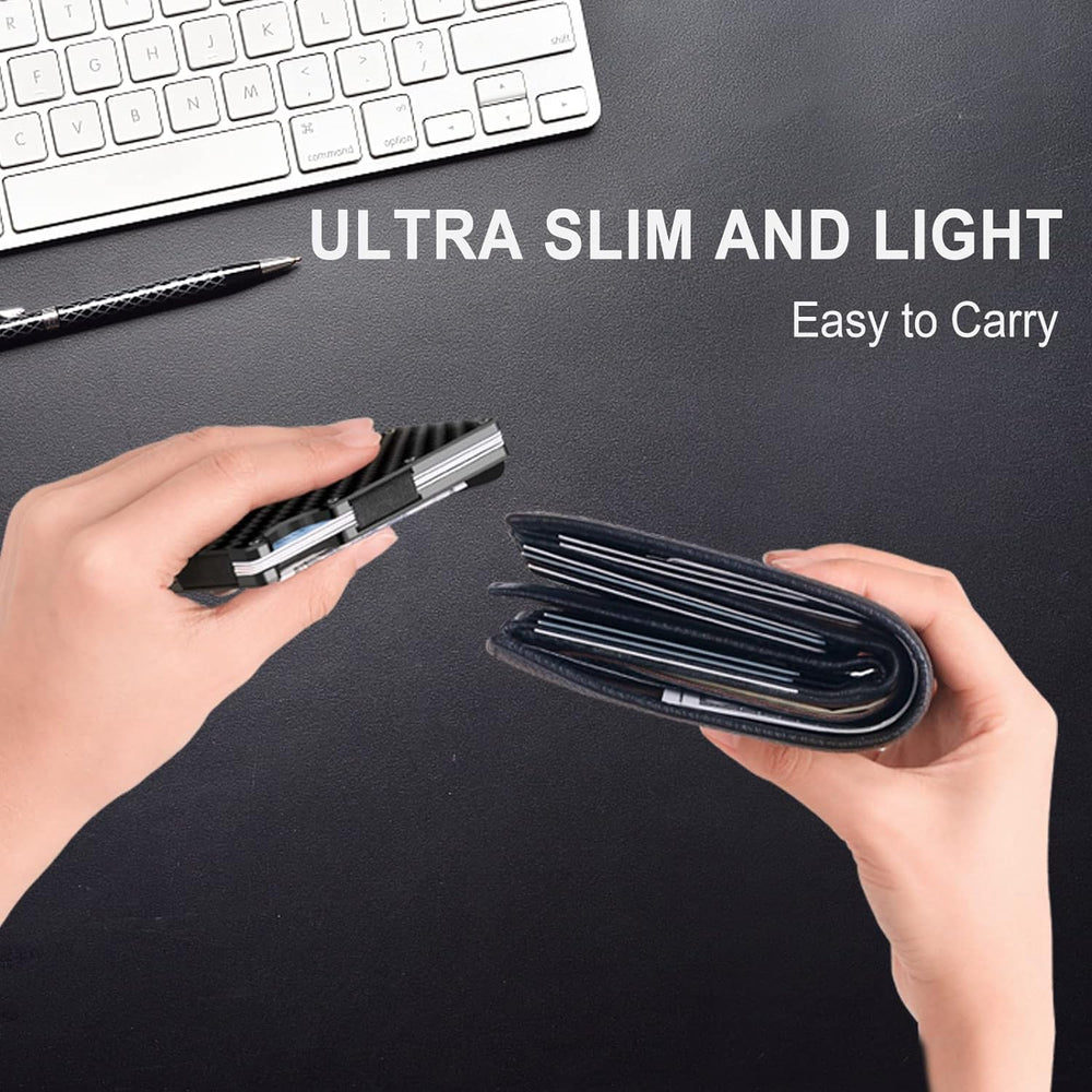 CarbonVault Slim RFID-Blocking Carbon Fiber Wallet with Money Clip - Ultra-Lightweight & Secure