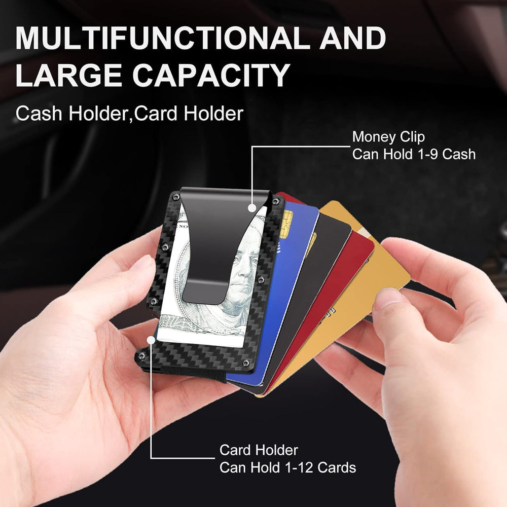 CarbonVault Slim RFID-Blocking Carbon Fiber Wallet with Money Clip - Ultra-Lightweight & Secure