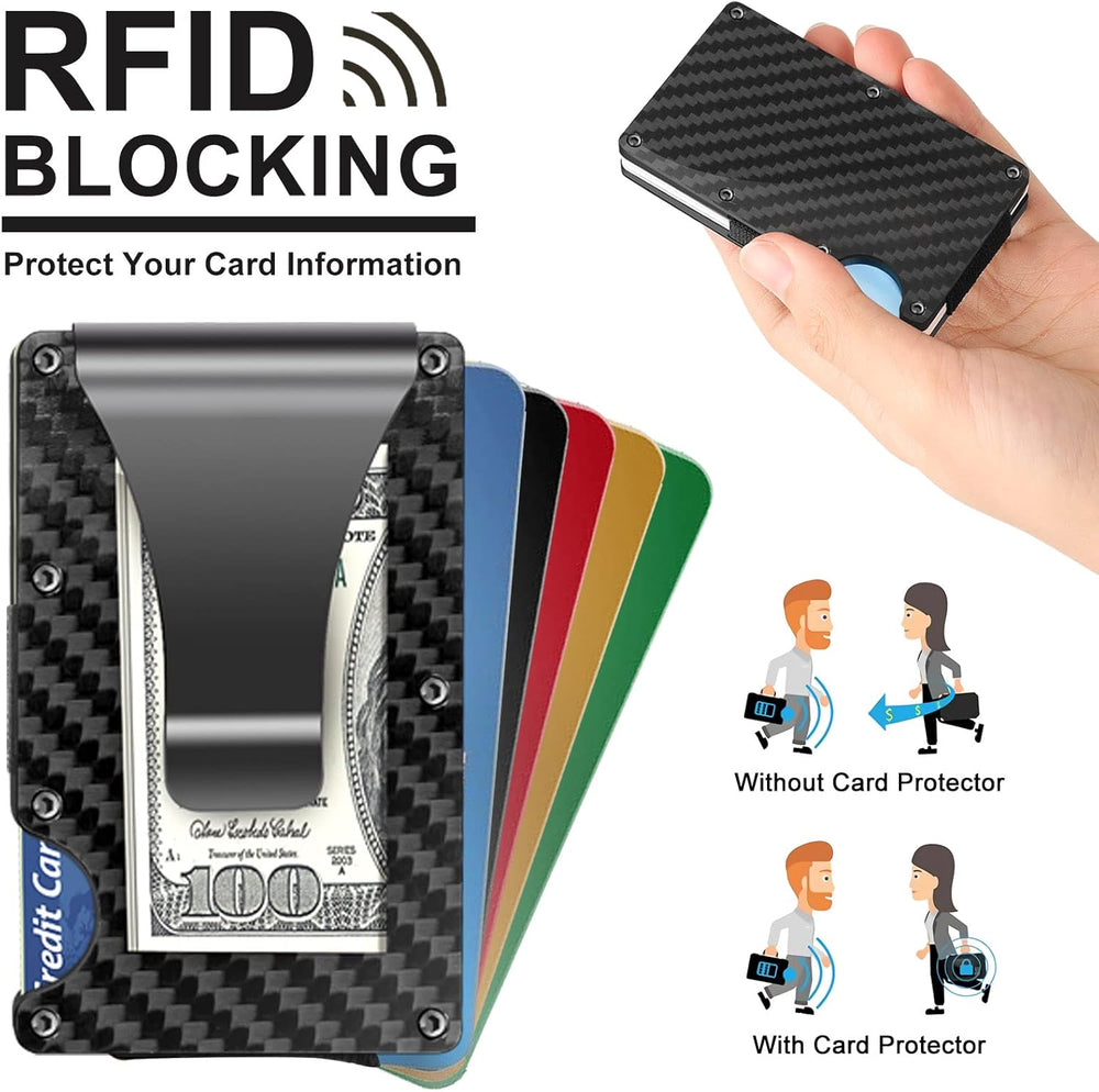 CarbonVault Slim RFID-Blocking Carbon Fiber Wallet with Money Clip - Ultra-Lightweight & Secure