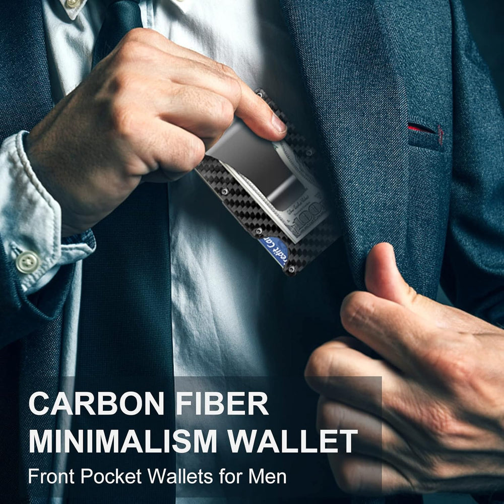 CarbonVault Slim RFID-Blocking Carbon Fiber Wallet with Money Clip - Ultra-Lightweight & Secure