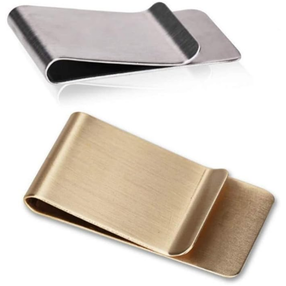 RazorHold Slim Stainless Steel Card Holder & Money Clip Set of 2 - Stylish, Durable & Lightweight Wallets for Men