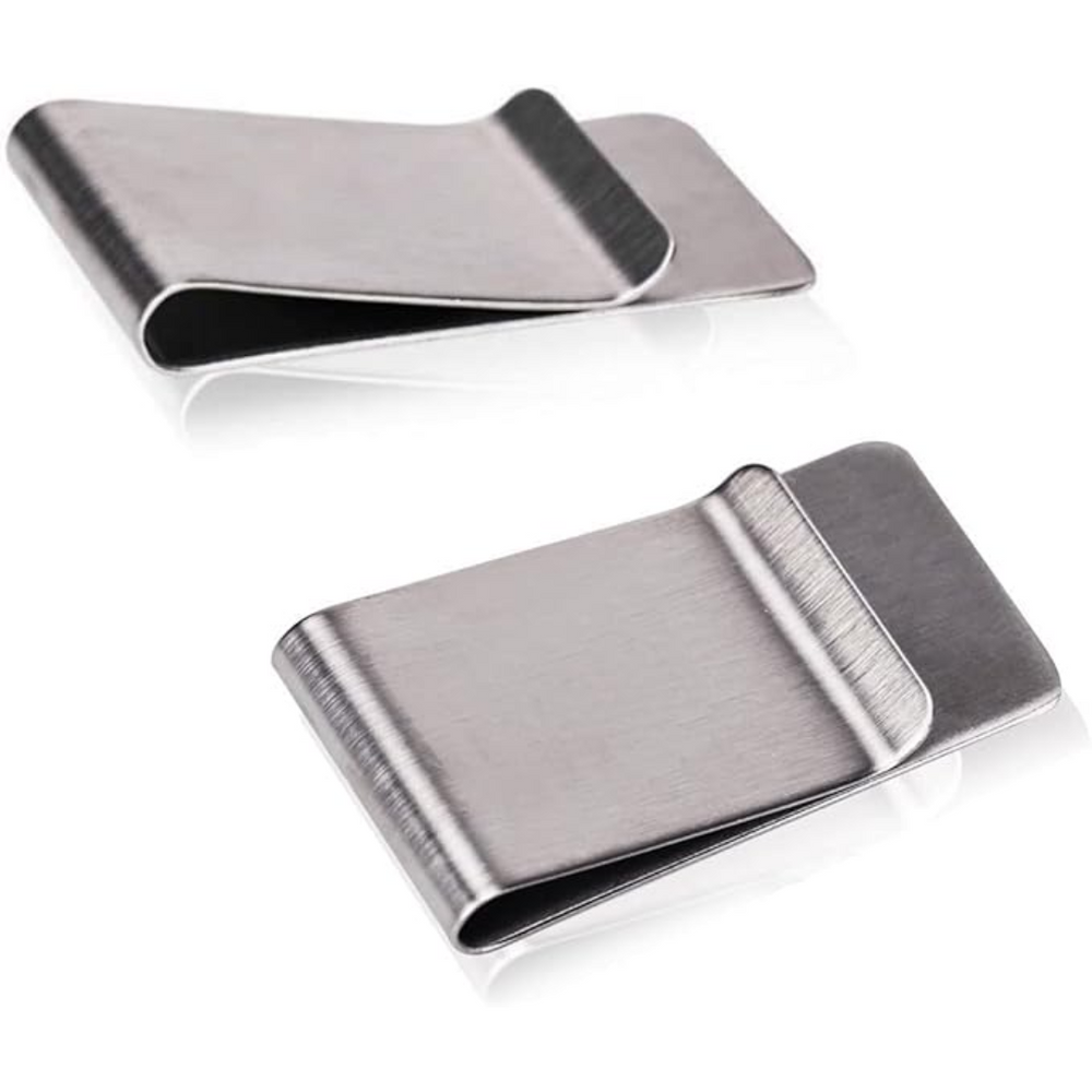 RazorHold Slim Stainless Steel Card Holder & Money Clip Set of 2 - Stylish, Durable & Lightweight Wallets for Men